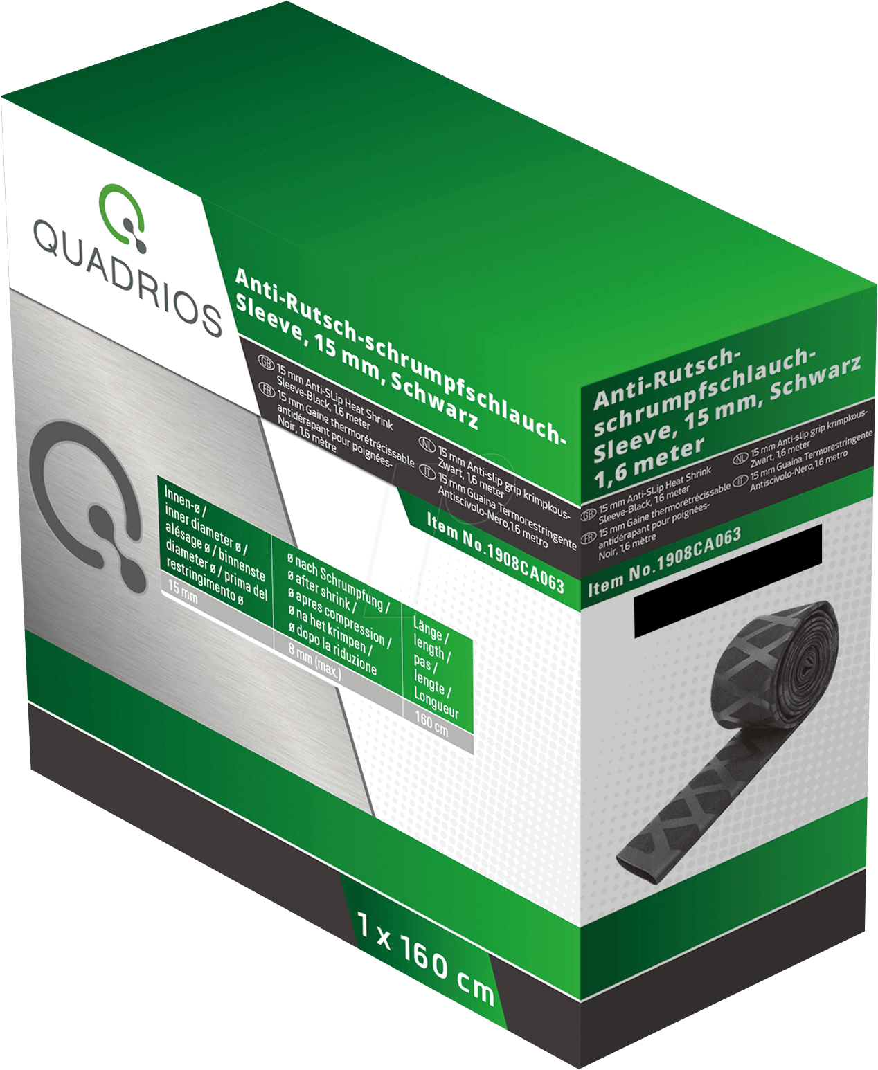 4260573964819 - QUAD 19008CA063 - Soft-Schrumpfschlauch Box 21 - Ø15 mm x 16 m schwarz 4260573964819 - QUAD 19008CA063 - Soft-Schrumpfschlauch Box 21 - Ø15 mm x 16 m schwarz