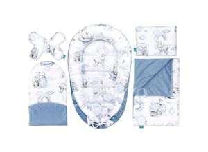 4260575620218 - Lantigo - 5-in-1 Neugeborenen-Komplettset 95x55 cm Kuschelkokon inkl Kopfkissen Babydecke ergonomischer Matratze und hochwertiger