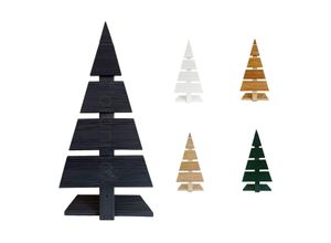 4260575624087 - Floranica Weihnachtsdeko Weihnachtsbaum Lärchenholz Höhe 59 cm Fußbreite 27 cm Anthrazit Holzweihnac