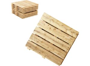 4260575624186 - Floranica Holzterrassenplatten 1 Stück 50x50 cm Imprägniertes Lärchenholz Natur Boden für die Sauna