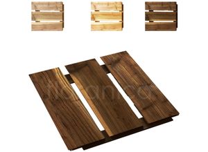 4260575624230 - Floranica Holzterrassenplatten 1 Stück 30x30 cm Imprägniertes Lärchenholz Braun Boden für die Sauna