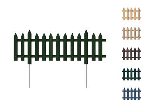 4260575625015 - Floranica Gartenzaun 1 STK 103cm Höhe 30 37cm Grün Kiefer imprägniert Steckzaun mit Metallstäben Zau