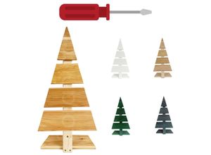 4260575628467 - Floranica Weihnachtsdeko Weihnachtsbaum Lärchenholz Höhe 59 cm Fußbreite 27 cm Natur Holzweihnachtsb