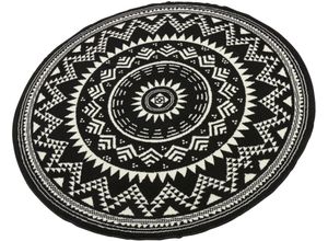 4260578023559 - Teppich HANSE HOME Valencia Teppiche Gr Ø 200 cm 9 mm 1 St schwarz (schwarz creme) Esszimmerteppiche Kurzflor Modern Vintage Mandala Wohnzimmer Kinderzimmer Flur