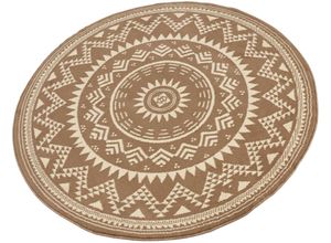 4260578023597 - Teppich HANSE HOME Valencia Teppiche Gr Ø 200 cm 9 mm 1 St braun (braun creme) Esszimmerteppiche Kurzflor Modern Vintage Mandala Wohnzimmer Kinderzimmer Flur