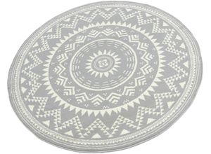 4260578023610 - Teppich HANSE HOME Valencia Teppiche Gr Ø 200 cm 9 mm 1 St grau (grau creme) Esszimmerteppiche Kurzflor Modern Vintage Mandala Wohnzimmer Kinderzimmer Flur