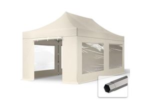 4260578431514 - Intent24 - 3x6 m Faltpavillon premium Stahl 40mm Seitenteile mit Panoramafenstern creme - crème