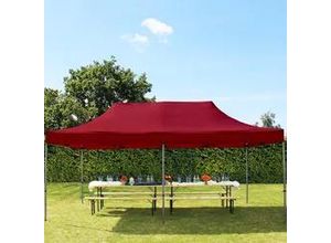 4260578431750 - 3x6m Stahl Faltpavillon ohne Seitenteile rot - (600079)