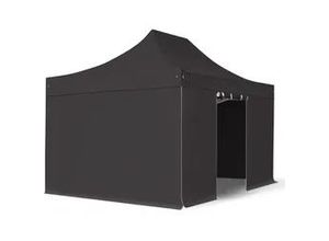 4260578432191 - 3x45m Stahl Faltpavillon inkl 4 Seitenteile schwarz - (600042)