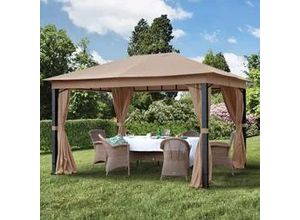 4260578434041 - Sunset 3x4 m Softtop Gartenpavillon inkl 4 Seitenteile cappuccino - (300047)