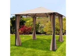 4260578438568 - Rendezvous 3x3 m Softtop Gartenpavillon inkl 4 Seitenteile cappuccino - (300115)