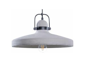 4260580922420 - Beliani - Hängeleuchte Grau Beton und Metall Schirm in Trichterform Glühbirnen-Optik Industrie Stil - Grau