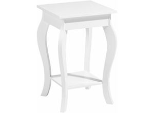 4260580926930 - Beliani - Couchtisch Weiß 38 x 38 cm Geschwungene Beine Matt Multifunktional Quadratisch Klassisch - Weiß 4260580926930 - Beliani - Couchtisch Weiß 38 x 38 cm Geschwungene Beine Matt Multifunktional Quadratisch Klassisch - Weiß
