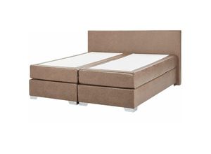 4260580927333 - Beliani - Boxspringbett Kunstleder in Braun 180 x 200 cm modernes Polsterbett Hotelbett Glamour