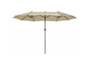 4260580928422 - Sonnenschirm Beige 270 x 460 x 247 cm aus robustem Aluminium und einem doppelten Schirm Oval Praktisch Modern - Beige