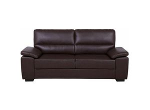 4260580928576 - Beliani - Sofa Braun Kunstleder 3-Sitzer Zeitgenössisch Wohnzimmer