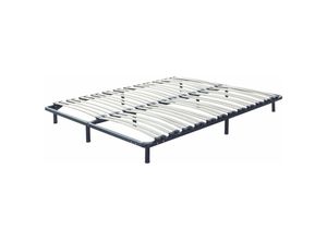 4260580933150 - Beliani - Lattenrost Pappelholz Metall 180 x 200 cm 48 Federleisten für Doppelbett