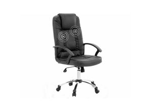 4260580934126 - Beliani - Massagesessel Schwarz Silber Kunstleder Chrom Büro Arbeitszimmer modern - Schwarz