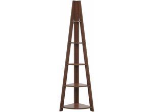 4260580935857 - Beliani - Leiterregal Dunkler Holzfarbton mdf Platte 166 x 51 x 36 cm Modern Hochfunktionell Viel Stauraum Pflegeleicht Wohnzimmer