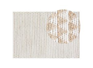 4260580937479 - Beliani - Teppich Beige 160 x 230 cm Kurzflor mit Geometrisches Muster Handgewebt Modern