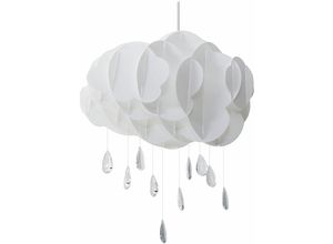 4260580939725 - Beliani - Hängeleuchte Weiß Wolkenform mit Kristall-Tropfen aus Acrylglas Kinderzimmer Beleuchtung Modernes Design - Weiß