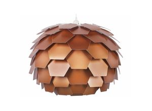 4260580939756 - Beliani - Hängeleuchte Kupfer Blumenform Zapfen großer Schirm Kinderzimmer Beleuchtung Modernes Design - Kupfer
