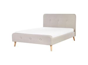 4260580939978 - Beliani - Polsterbett Beige 140 x 200 cm Leinenoptik Mit Lattenrost Elegante Knopfverzierung Klassisch 4260580939978 - Beliani - Polsterbett Beige 140 x 200 cm Leinenoptik Mit Lattenrost Elegante Knopfverzierung Klassisch