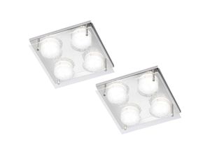 4260581491741 - Wofi - 4-flammige led Deckenleuchte namur im 2er Set 22 x 22 cm Chrom mit Acrylglas