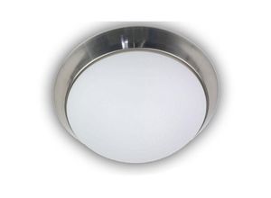 4260581491857 - LED Deckenleuchte   Deckenschale Opalglas matt Dekorring Nickel matt Ø 45cm