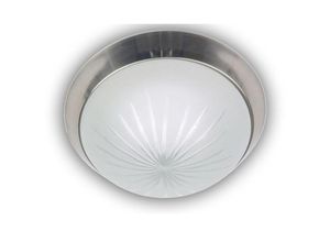 4260581494575 - - led Deckenleuchte rund Schliffglas satiniert Dekorring Nickel matt ø 30cm