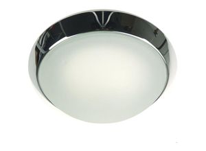 4260581495459 - - led Deckenleuchte rund Glas satiniert mit Klarrand Dekorring Chrom ø 30cm