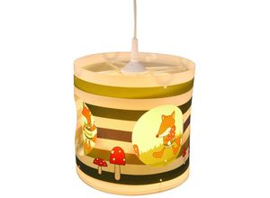 4260581495947 - LED Kinderzimmer Dreh-Pendelleuchte Lampenschirm drehend Motiv Fox