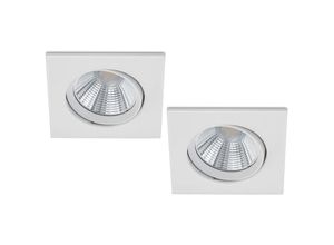 4260581497088 - Trio Leuchten - led Einbaustrahler 2er Set eckig schwenkbar dimmbar Weiß matt 55W Deckenlampe