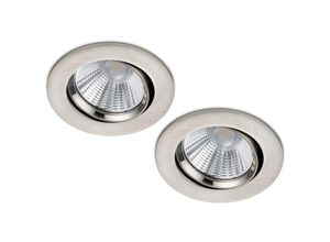 4260581497118 - LED Einbaustrahler 2er Set rund schwenkbar dimmbar Nickel matt 55W Deckenlampe