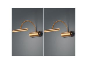 4260581497989 - Meinewunschleuchte - led Bilderleuchte im 2er Set in Altmessing mit Flexarm & Drehdimmer