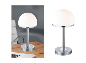 4260581499358 - Leuchten - led Tischleuchte 2er Set Silber mit Glas Lampenschirm dimmbar