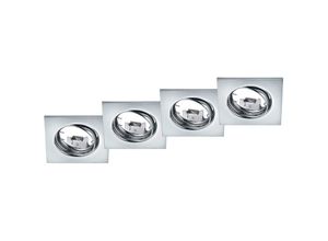 4260581499693 - Leuchten - Eckige Einbaustrahler Decke im 4er Set schwenkbar Silber Chrom GU10