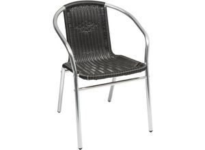 4260581817787 - - Bistro Stapelstuhl Aluminium   Rattan schwarz-M537481-MC4601