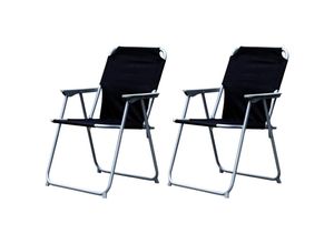 4260581818357 - 2 Stück Garten   Campingstuhl Oxfort Schwarz -MPO2600S-2