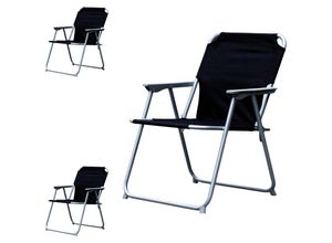 4260581818364 - 3 Stück Garten   Campingstuhl Oxfort Schwarz -MPO2600S-3