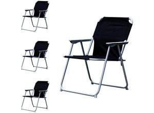 4260581818371 - 4 Stück Garten   Campingstuhl Oxfort Schwarz -MPO2600S-4