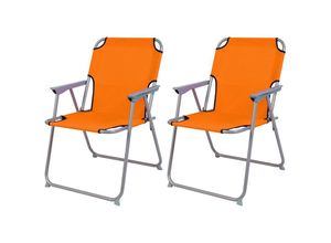 4260581818449 - - 2 Stück Garten   Campingstuhl Oxfort Orange-MPO2600O-2