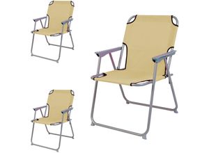 4260581818500 - 3 Stück Garten   Campingstuhl Oxfort Beige-MPO2600B-3