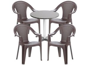 4260581819446 - Bistrogarnitur 5-teilig Aluminium   Kunststoff Mokka-M950249+4xMISC128MA