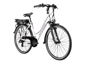 4260582291333 - Z802 E Bike Trekkingrad Damen ab 155 cm mit Nabenmotor Pedelec Trekking Fahrrad mit 21 Gang und Beleuchtung StVZO