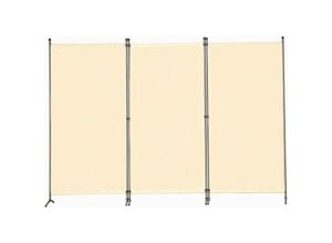 4260584111851 - Paravent 3tlg 250X170CM Sichtschutz Balkonbespannung Balkonsichtschutz Paravent Raumteiler TrennwandBeige - beige - Angel Living