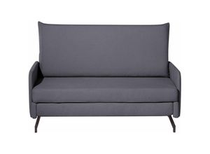 4260586350746 - Beliani - Sofa Grau Polsterbezug 2-Sitzer Schlaffunktion Klassisch Modern Wohnzimmer - Schwarz