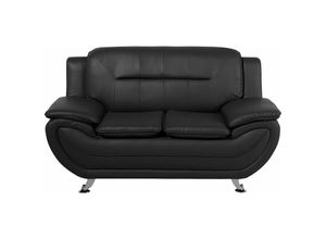 4260586351026 - Beliani - Sofa Schwarz Kunstleder 2-Sitzer Traditionell Wohnzimmer