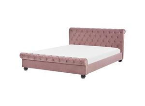 4260586353341 - Beliani - Bett Polsterbett Rosa 160 x 200 cm Samtstoff Doppelbett Stilvolle Versteppung Hohe Kopfteil Geschwungene Formgebung Klassisch Chesterfield 4260586353341 - Beliani - Bett Polsterbett Rosa 160 x 200 cm Samtstoff Doppelbett Stilvolle Versteppung Hohe Kopfteil Geschwungene Formgebung Klassisch Chesterfield