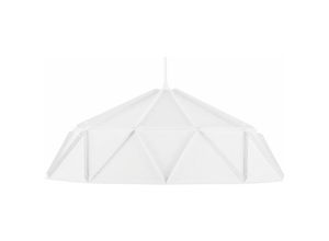 4260586358223 - Beliani - Hängeleuchte Weiß Metall halbrunder Schirm mit Dreieck-Design Industrie Design - Weiß